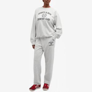 ⁦Sporty & Rich Varsity Crest Crewneck Gray Navy⁩ – תמונה ⁦4⁩