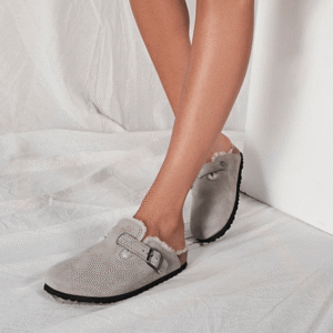 Birkenstock Boston Sherling Fur Light Grey – תמונה 4