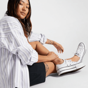Converse All Stars Low Lift Platform white- נעלי אולסטאר – תמונה 8