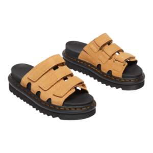 ⁦Dr. Martens Raine Slide Tan VT כפכפי נשים⁩ – תמונה ⁦1⁩