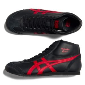 ⁦נעלי Onitsuka Tiger MEXICO Mid Runner שחורות/אדומות קלאסיות⁩ – תמונה ⁦5⁩