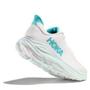 Hoka Clifton 10 Wide נעלי ריצה רחבות עם ריכוך ותמיכה 'White/Cielo Blue' – תמונה 4