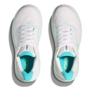 Hoka Clifton 10 Wide נעלי ריצה רחבות עם ריכוך ותמיכה 'White/Cielo Blue' – תמונה 6