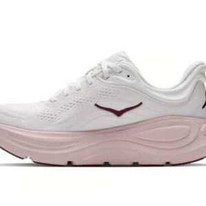 Hoka Bondi 9 Wide נעלי ריצה רחבות עם ריכוך ותמיכה 'White/Pink Opal' – תמונה 4