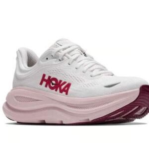 Hoka Bondi 9 נעלי ריצה עם ריכוך ותמיכה 'White/Pink Opal' – תמונה 3