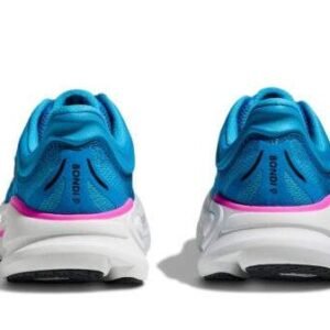 Hoka Bondi 9 Wide נעלי ריצה רחבות עם ריכוך ותמיכה 'Skyward Blue/Neon Fuchsia' – תמונה 5