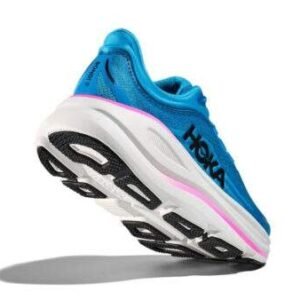 Hoka Bondi 9 Wide נעלי ריצה רחבות עם ריכוך ותמיכה 'Skyward Blue/Neon Fuchsia' – תמונה 3