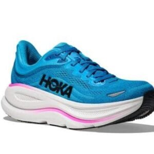 Hoka Bondi 9 Wide נעלי ריצה רחבות עם ריכוך ותמיכה 'Skyward Blue/Neon Fuchsia' – תמונה 4