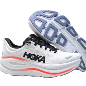 ⁦Hoka Bondi 9 Wide נעלי ריצה רחבות עם ריכוך ותמיכה 'White/Red'⁩ – תמונה ⁦4⁩