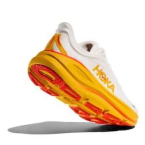 ⁦Hoka Bondi 9 Wide נעלי ריצה רחבות עם ריכוך ותמיכה 'White/Yellow'⁩ – תמונה ⁦3⁩