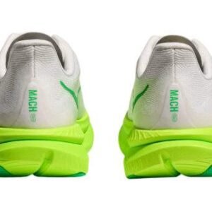 Hoka Mach 6 White/Neon Lime – נעלי ריצה קלות ומהירות עם שיכוך מתקדם – תמונה 5
