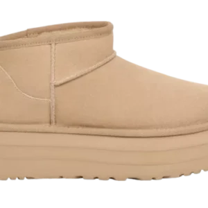 UGG Classic Ultra Mini Platform Driftwood מגפי UGG עם פלטפורמה ופרוות כבשים