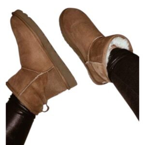 UGG Classic Mini Platform Chestnut מגפי UGG מעור עם פרוות כבשים – תמונה 3